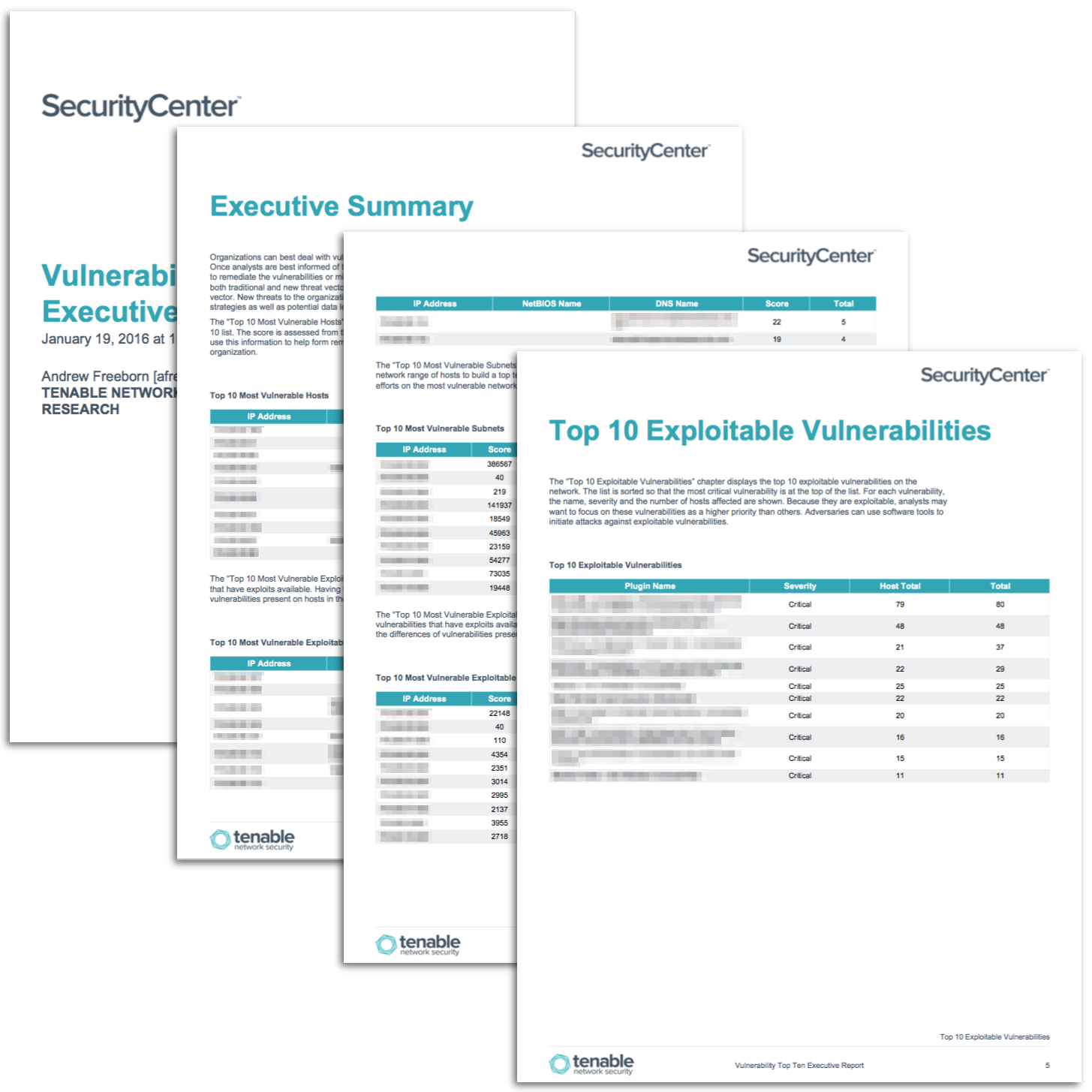 Vulnerability Top Ten Executive Report SC Report Template Tenable®